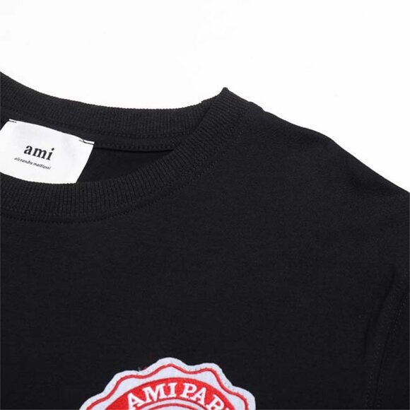Ami Alexandre Mattiussi France Patch Logo Black Tee Shirt - Picture 4 of 10